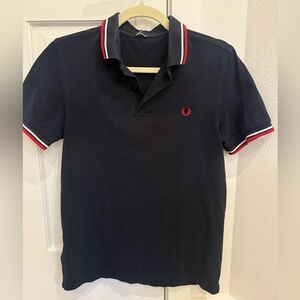 Fred Perry men polo shirt in dark blue (almost black) size M